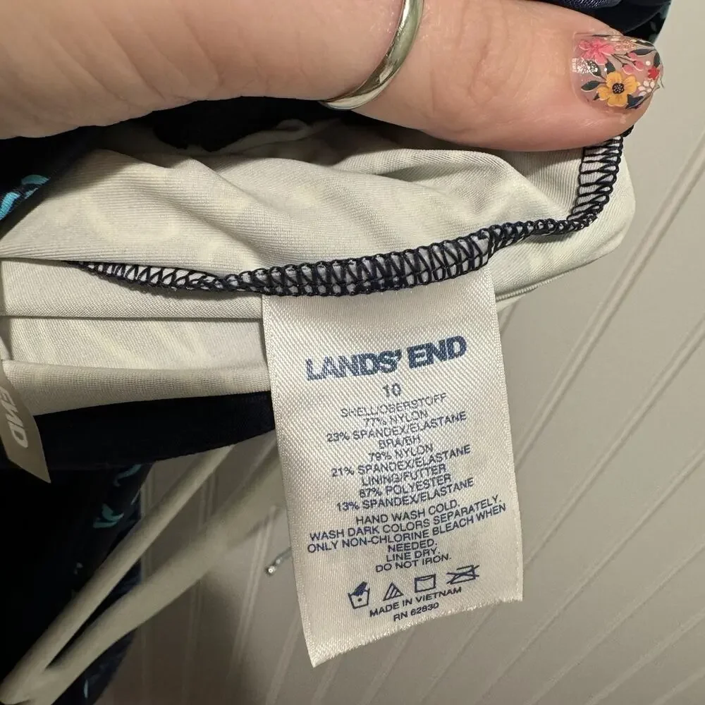 Lands End Ombré Under The Sea Tankini Swim Top Underwire Size 10 - Picture 7 of 7